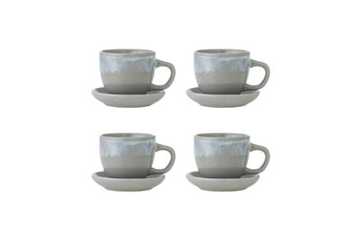 Cup with saucer in blue stoneware Brenta