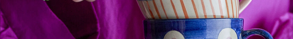 Material Details Cups (set of 3) in multi-colored stoneware Eviaya