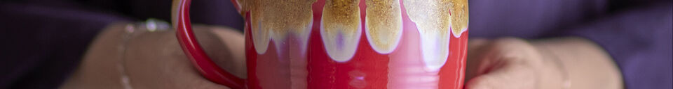 Material Details Cups set of 4 in red stoneware Sheen