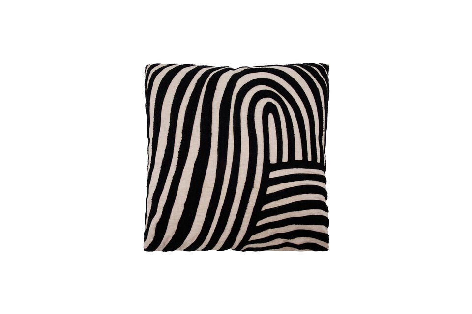 Cuscino 50x50 cm Cotone e Lino Sabbia e Nero HDSky House Doctor