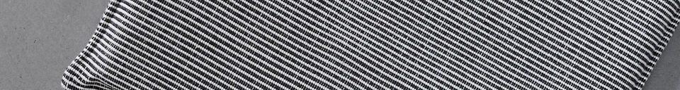 Materiali prima di tutto Cuscino per seduta 117x48 cm cotone e viscosa Nero/Bianco sporco HDCuun