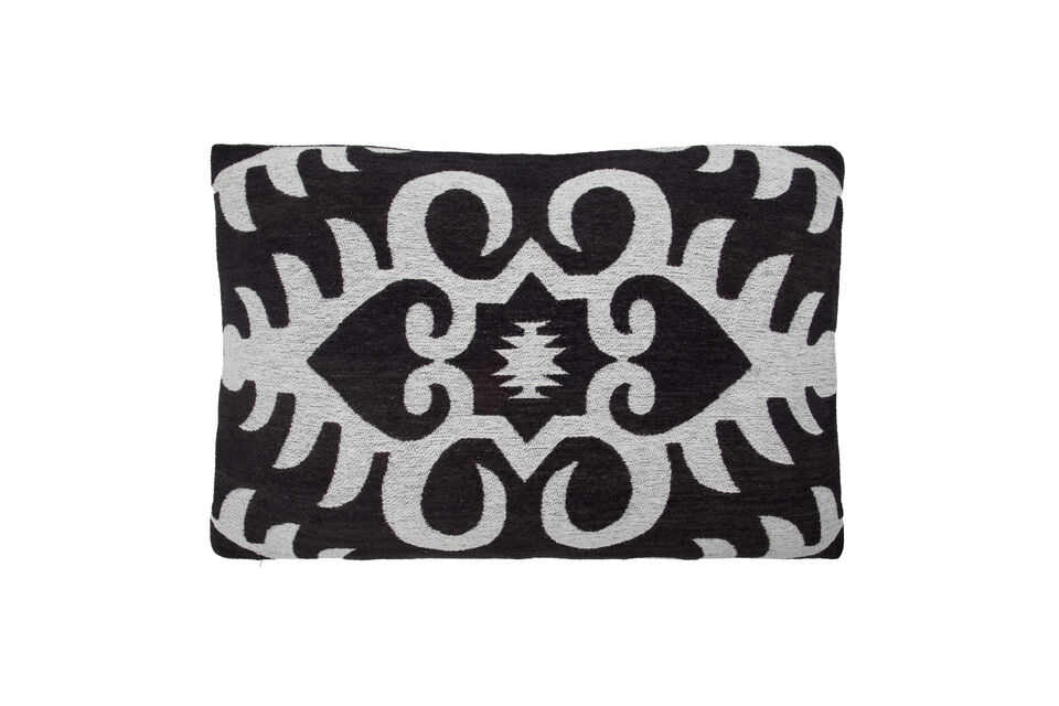 Cushion cover 60x40 cm black and off-white cotton HDAmici House Doctor
