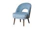 Miniature Cyrus blue fabric armchair Clipped