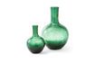 Miniature Dark green glass vase h32cm Cracked 4