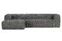 Miniature Dark grey Bean fabric left corner sofa Clipped