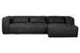 Miniature Dark grey Bean fabric right corner sofa Clipped