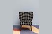 Miniature Dark wood and fabric armchair Waka 7