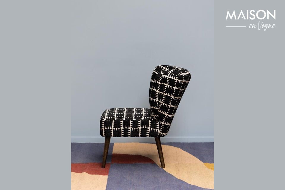 Choose the Waka black wooden armchair to add a touch of timeless elegance to your living space