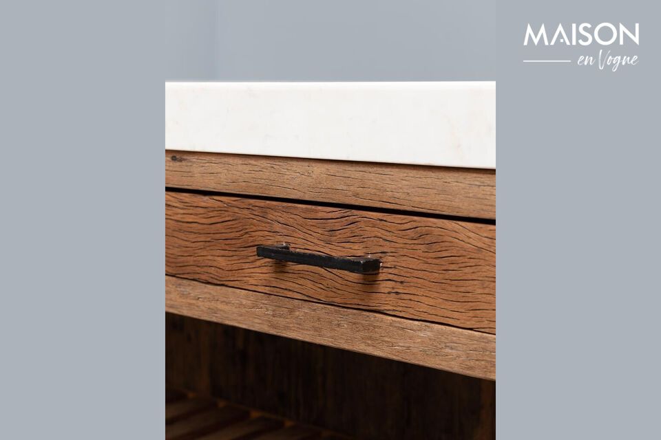 Dark wood kitchen island White - 8
