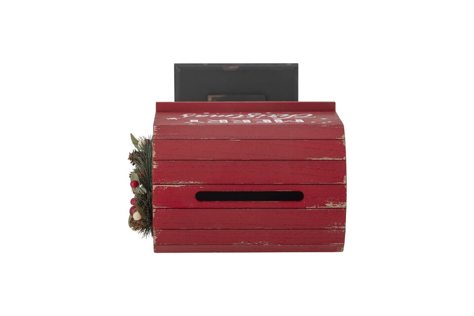 Decoración de Navidad buzón en MDF rojo Carlo - 4