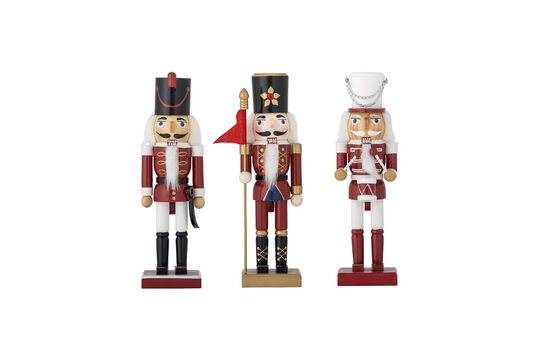 Decoración de Navidad set de 3 en madera de pino roja Darren Clipped