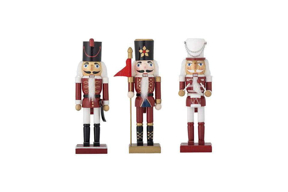 Décoration de Noël lot de 3 en bois de pin rouge Darren Bloomingville