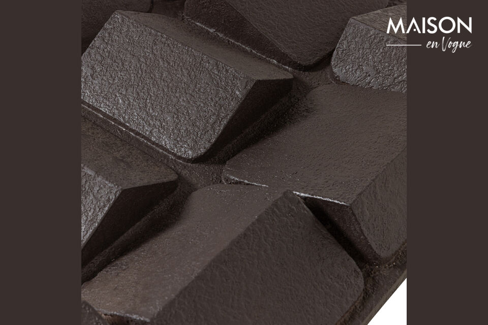 Matériau La déco murale Axis est conçue en MDF avec une finition brune texturée