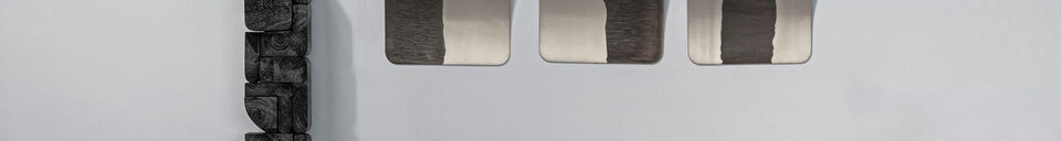 Mise en avant matière Décoration murale set de 9 métal nickel Nami