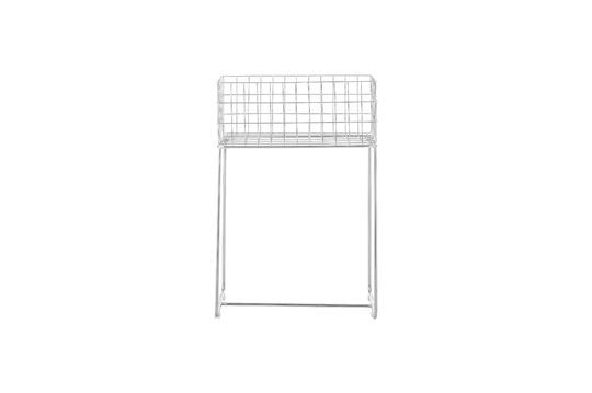 Deer storage basket in silvery metal