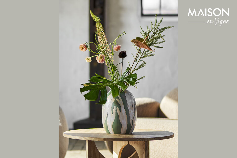 Deko-Vase D23,5xH30,5 cm aus grünem Steingut Adalena - 3