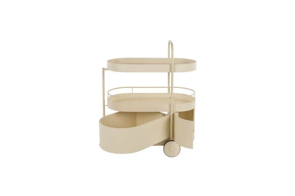 Desserte en acier beige Trolley - 3