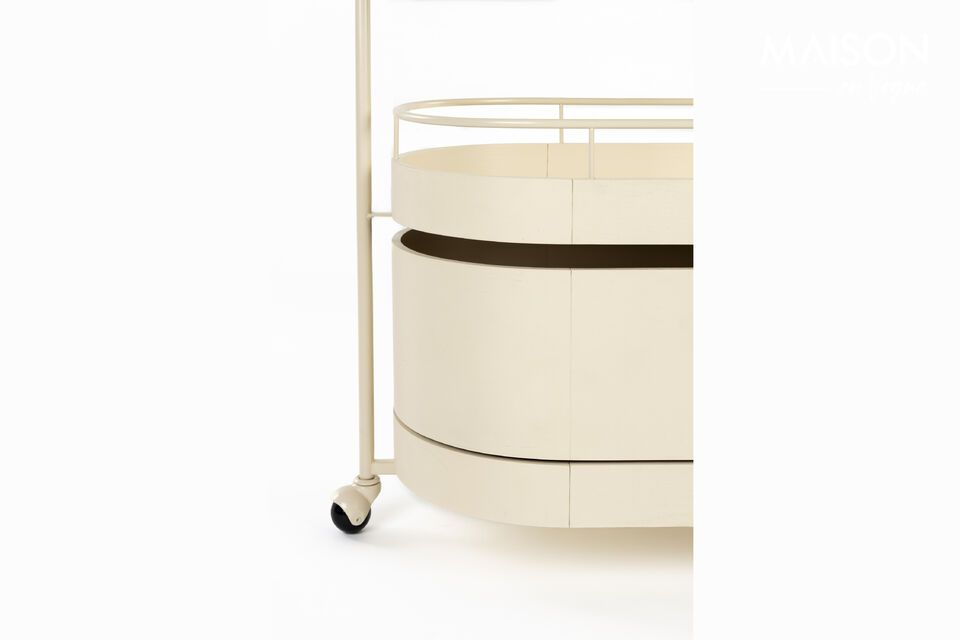 Desserte en acier beige Trolley - 6
