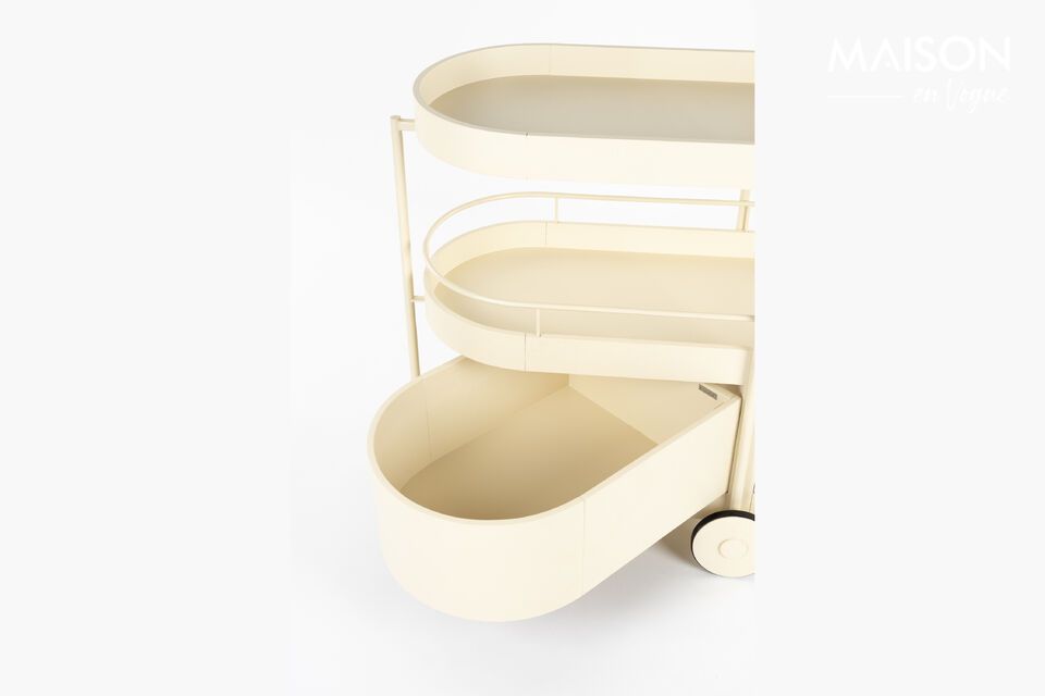 Desserte en acier beige Trolley - 7