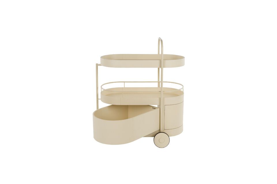 Desserte en acier beige Trolley - 4
