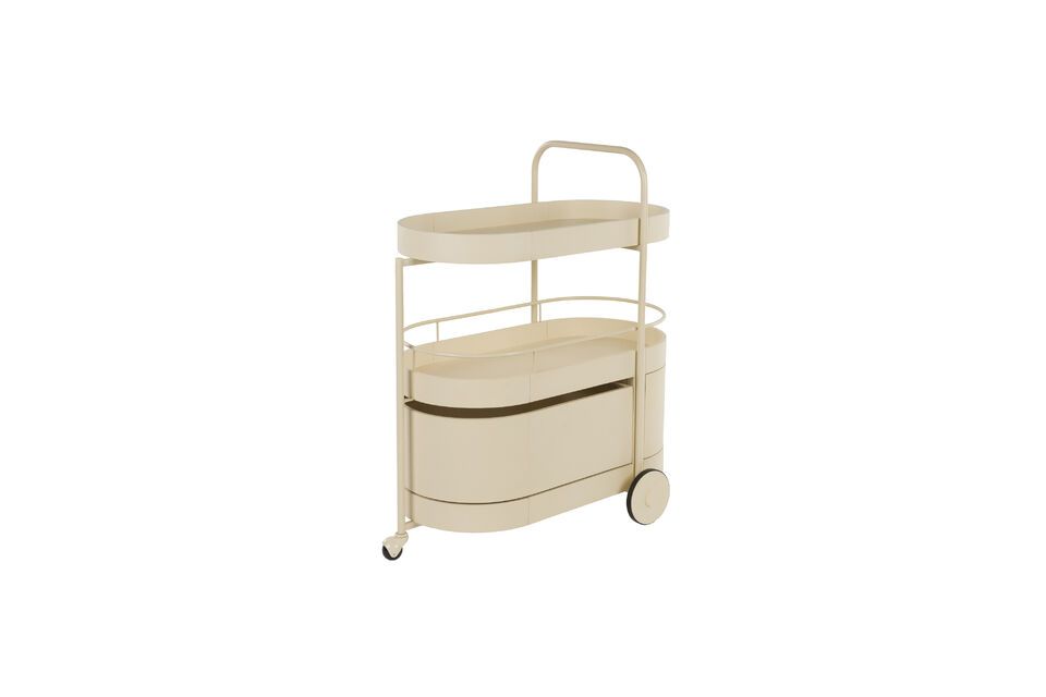 Desserte en acier beige Trolley - 5