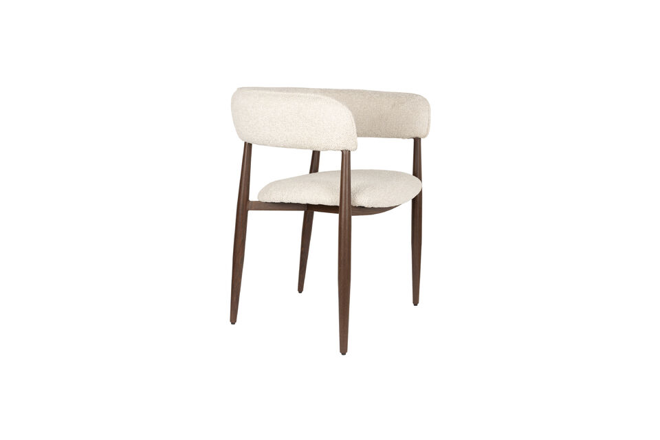 Dining armchair in beige fabric Stanley White Label