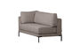 Miniature Dining bench corner element right woven taupe Couple Clipped