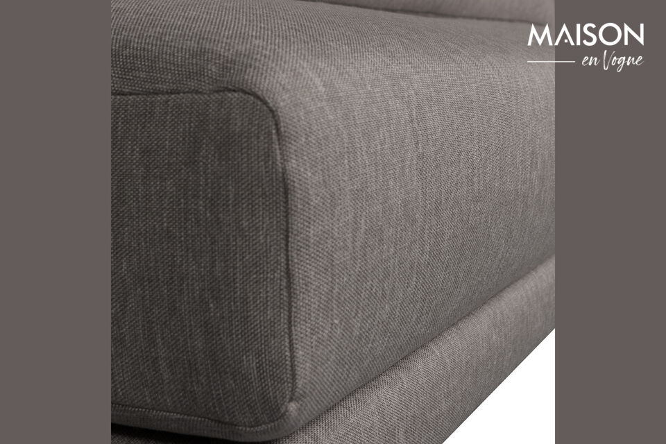 The comfortable cushions are upholstered in a woven melange fabric that is also made super durable