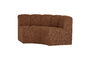 Miniature Dining bench half round backrest bouclé rust brown Mojo Clipped