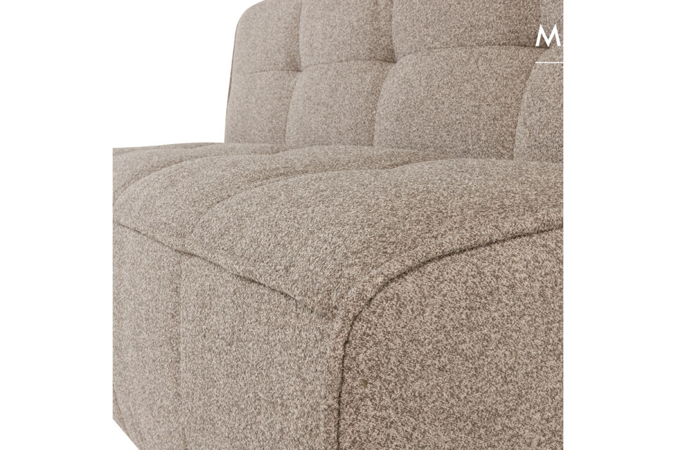 This Cluster is upholstered with a stylish bouclé fabric in the colour khaki brown