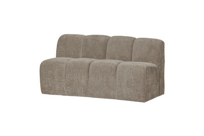 Dining bench with backrest 164 cm Rib fabric Dark sand MOJO