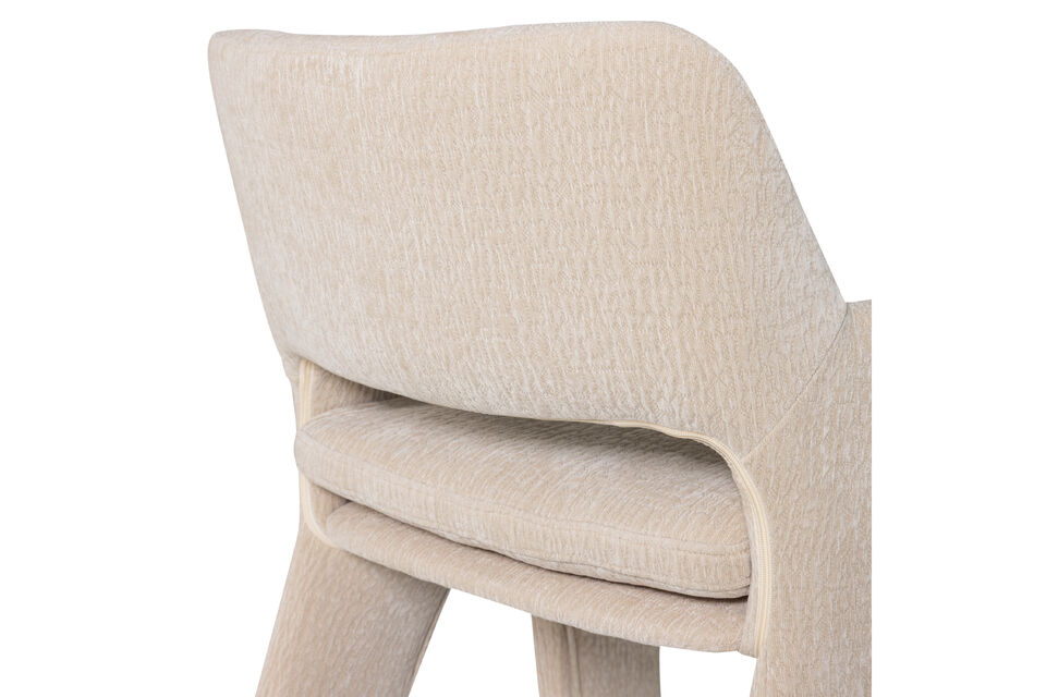 The soft chenille fabric invites you to stay seated longer and chat