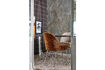 Miniature Dining chair chrome legs 3D chenille mid brown VOGUE 2