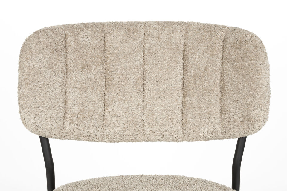 Dining chair in beige and black bouclé Jolien - 7