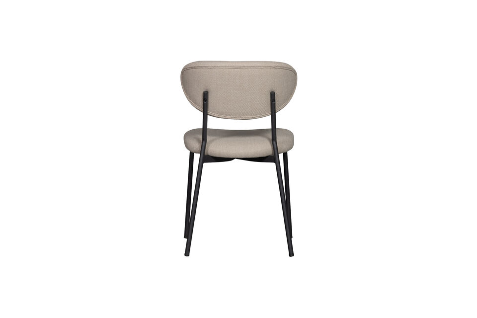 The seat is upholstered in a thick woven fabric with subtle colour nuances