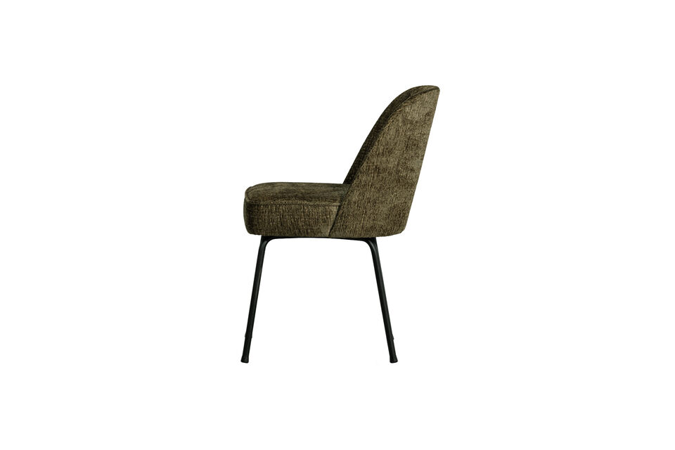 With its slim design, this chair fits well in multiple living styles