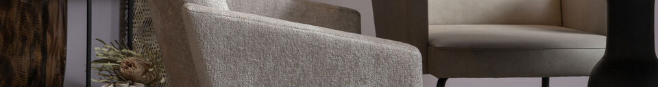 Material Details Dining Chair with Armrests Coarse Woven Fabric Natural MOUNT