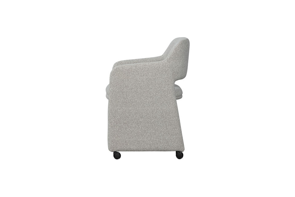 Upholstered in a woven melange fabric (100% polyester)