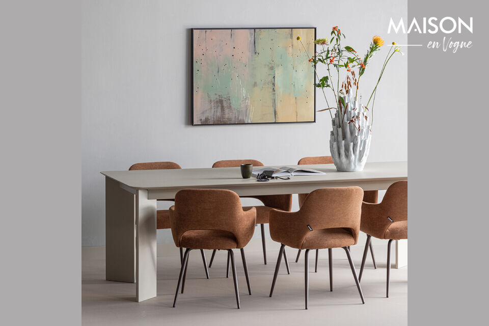 Trendy dining chair Jenny Upholstery in woven fabric (100% PES) Comfortable seat H 80 cm x W 58 cm