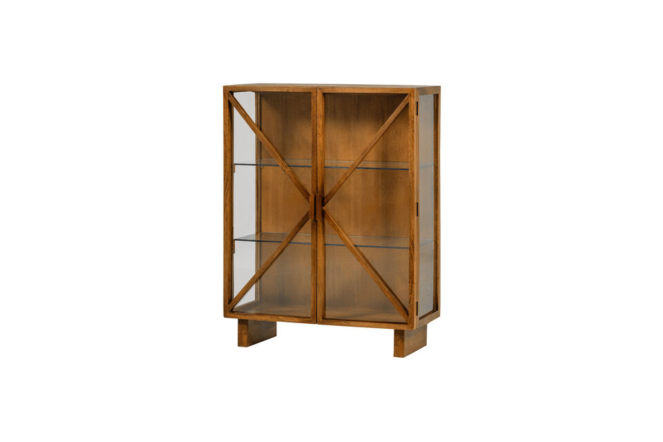 Display cabinet 2-doors natural mango wood KELLA Woood