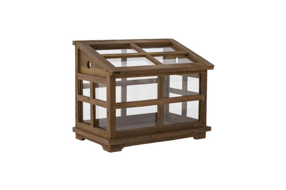 Displaykast van bruin vurenhout Marti - 5