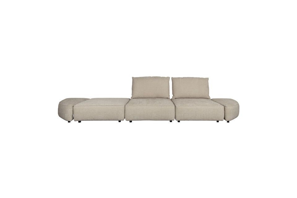 Divano 5 posti in tessuto beige Hunter Zuiver