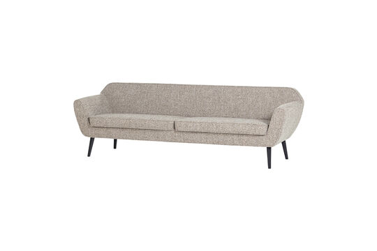 Divano a 4 Posti XL 230 cm Tessuto Melange Marrone Rocco