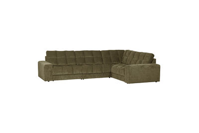 Divano angolare a destra tessuto verde vintage SECOND DATE