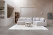 Miniatura Divano angolare destro 5 posti in poliestere beige Prosper 2