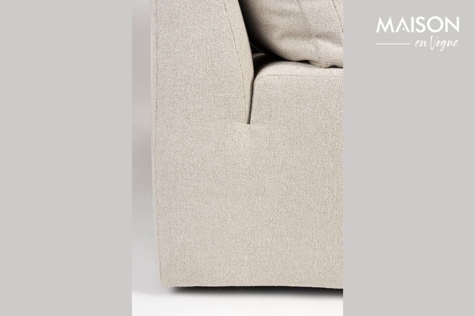 Divano angolare sinistro 5 posti in tessuto beige Prosper - 8