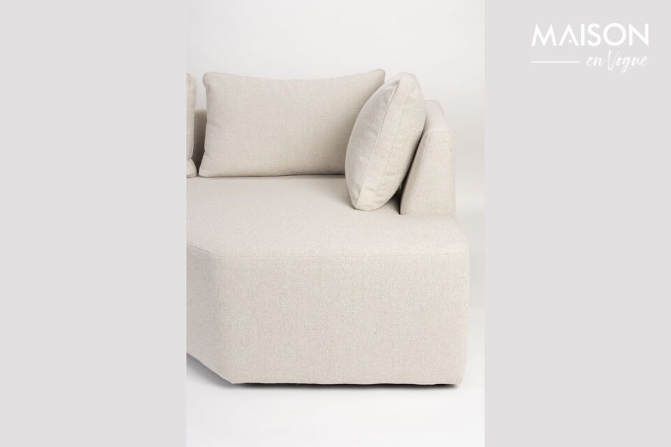 Divano angolare sinistro 5 posti in tessuto beige Prosper - 9