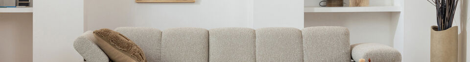 Materiali prima di tutto Divano chaise longue sinistra bouclé beige mélange Mojo