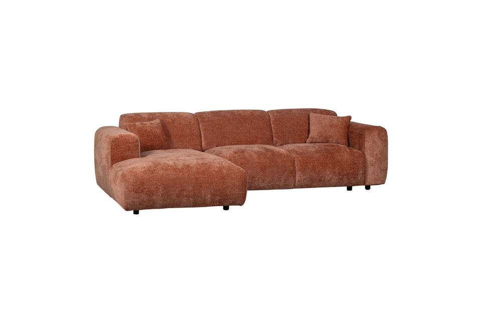 Comoda chaise longue Rivestita in un lussuoso tessuto di ciniglia Splendide forme arrotondate