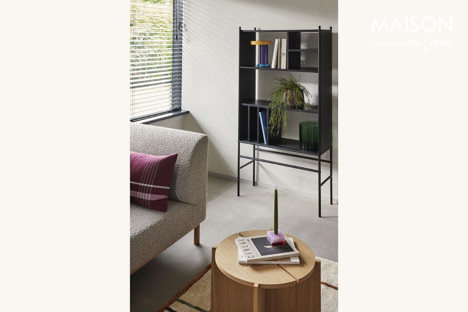 Divide black ash wood shelf - 8